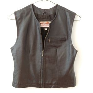 Saguaro West 100% Leather Zip Up Biker Vest